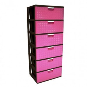 CAJONERA PLASTICA PICA SUPREMA 6 PISOS FUCSIA/CAFÉ