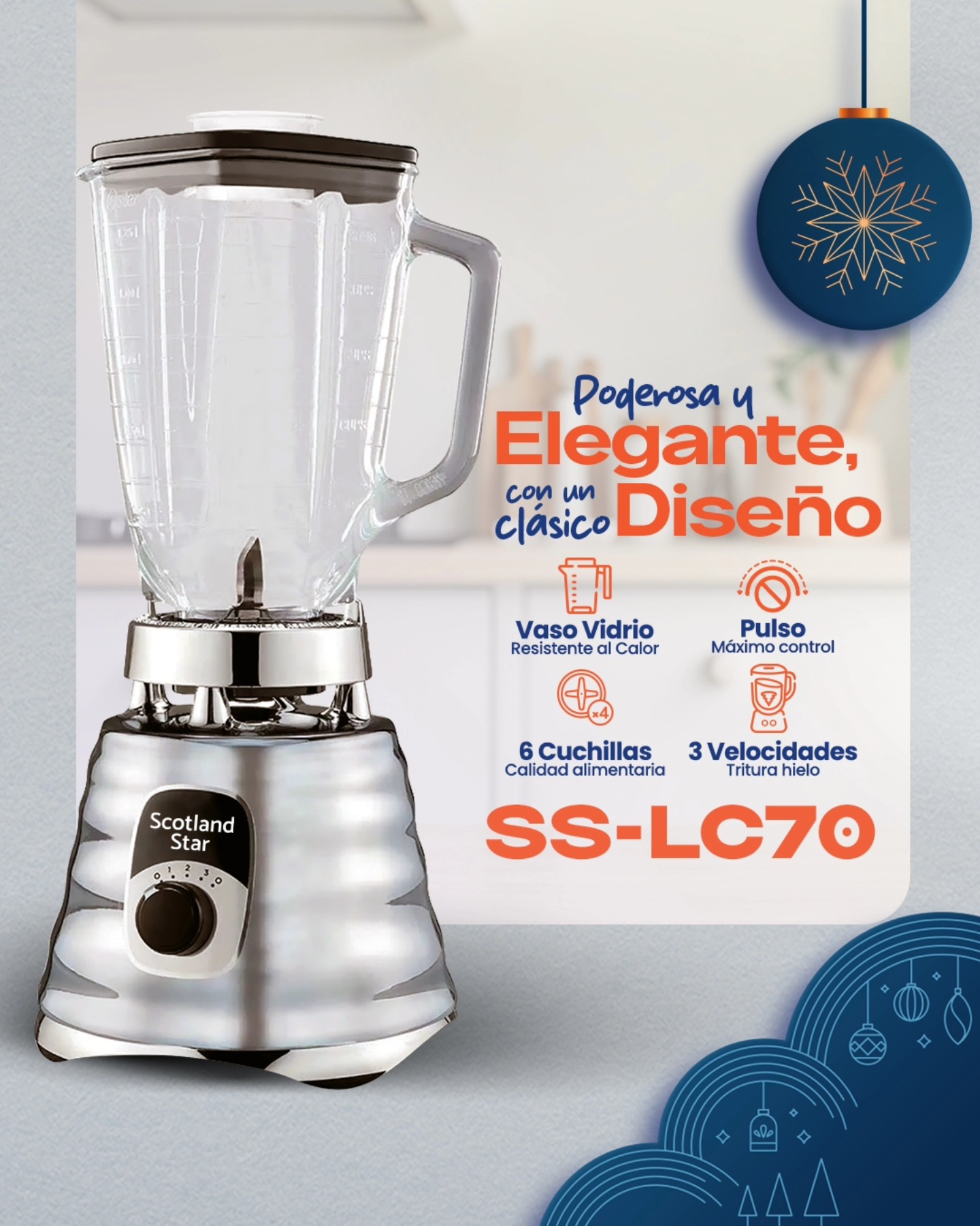 Licuadora Scotland Star Clasica 3v SS-LC70