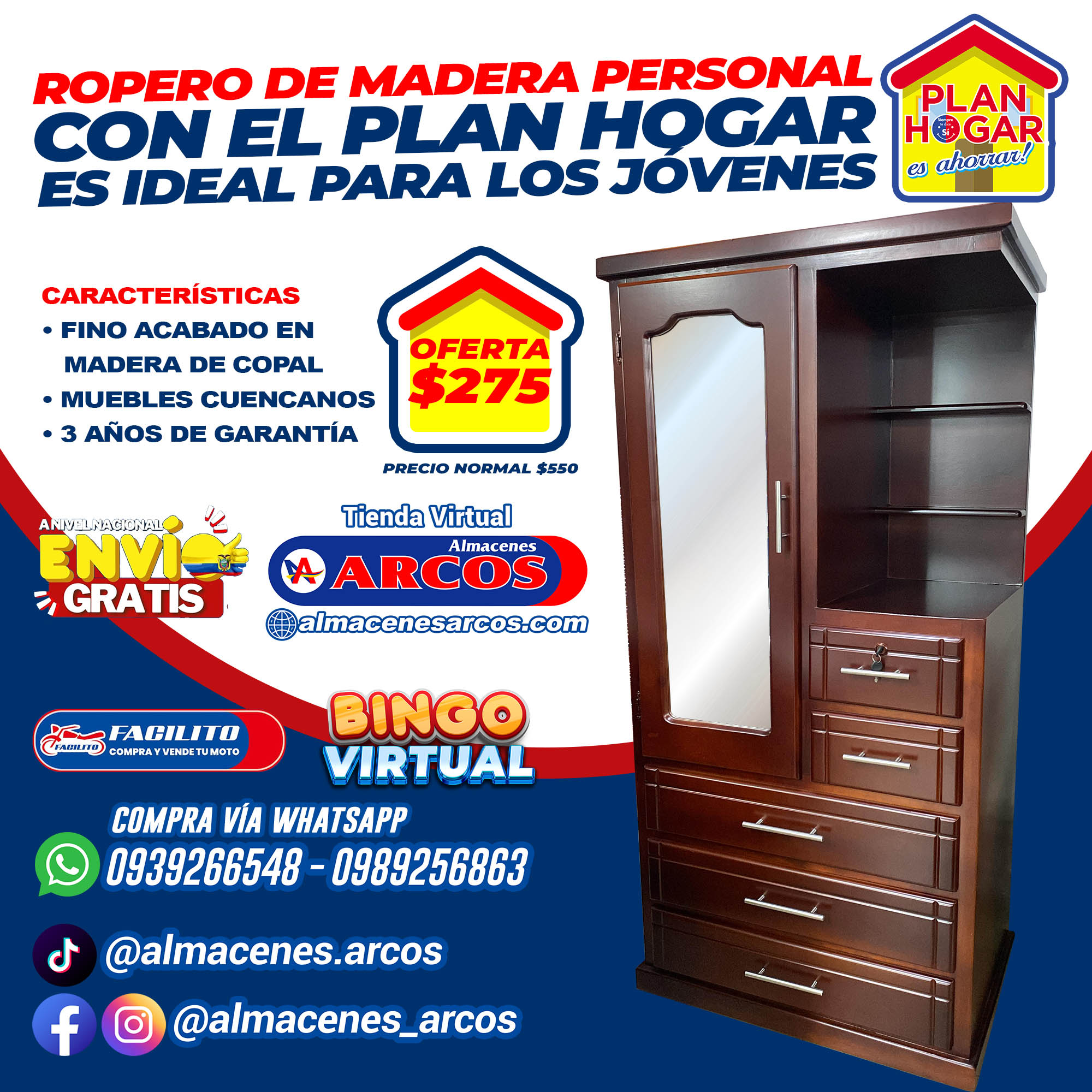 Ropero de madera personal