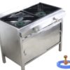Cocina Industrial acero inoxidable 2 quemadores con mueble