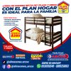 Litera de madera recta de 1 plaza y media